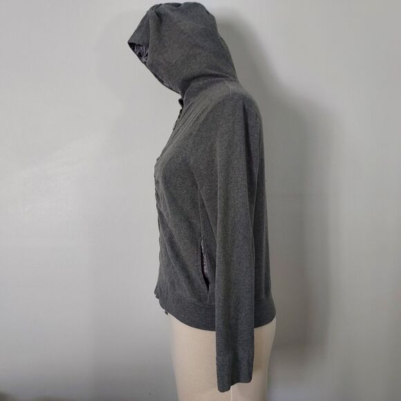 i.e. Relaxed Jacket Zip Up Womens Size PL Stretch Gray Ruched Long Sleeve Casual - Picture 4 of 12
